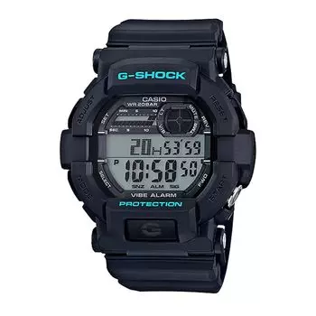 с вибрацией CASIO Casio Watch Black Blue Вибрация Вибрация Бесшумный режим Будильник Будильник Мужские Прочные Большие Цифровые Octagon Octagon [Оборудованы будильником]