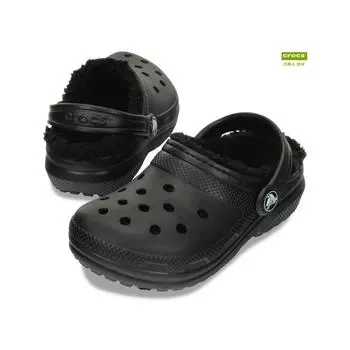 Сабо Crocs Classic Lined Clog Kids Black 060 White 10m black/175