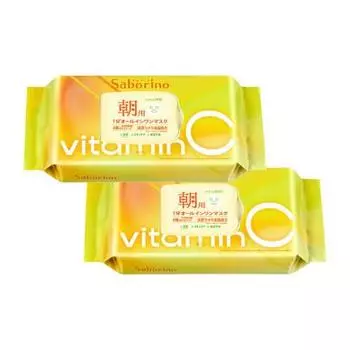 Saborino Face Mask Pack, Sheet Mask, Face Pack, All-in-one, Vitamin AC, Time Saving, Face Wash, Skin Care, Moisturizing Base, Wipe-off Vita Citrus Sce