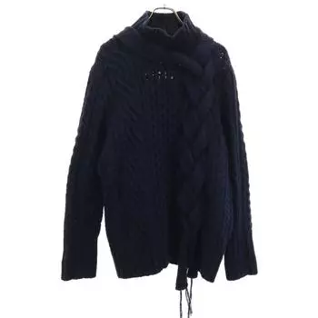 Sacai wool blend Long sleeve Low Gauge Mock Neck sweater 201 Navy Men s Used