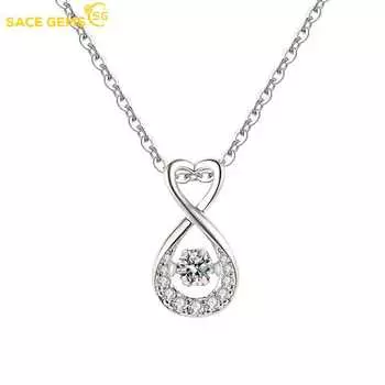 SACE GEMS Медный сплав Циркон женский кулон ожерелье модный подарок белый