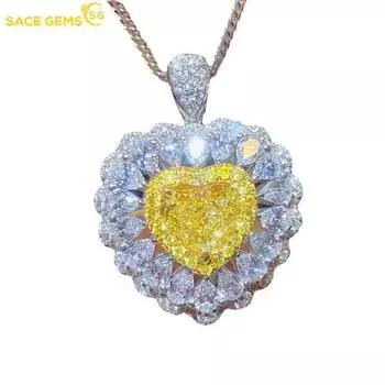 SACE GEMS медный сплав в форме сердца желтый циркон женское ожерелье кулон модный подарок жёлтый
