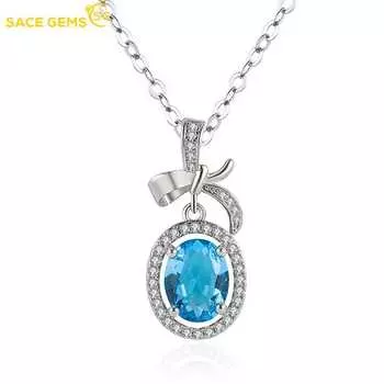 SACE GEMS женское ожерелье кулон медный сплав циркон модный подарок синий
