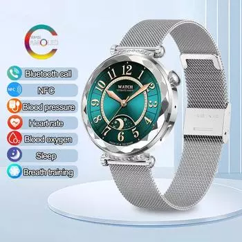 SACOSDING Модные женские умные часы Amoled HD экран Bluetooth вызов NFC браслет для девушек спортивный фитнес-трекер женские умные часы