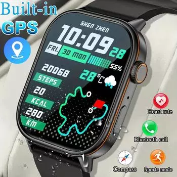 SACOSDING Новые умные часы GPS-позиционирование Водонепроницаемые умные часы для мужчин Компас Спорт на открытом воздухе Buletooth Call Watch 2,01-дюймовый HD-экран