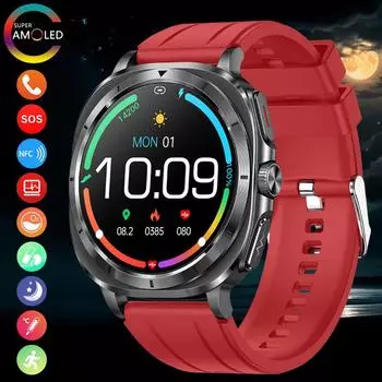 SACSODING NFC умные часы 1.43inch Amoled ЭКГ мониторинг здоровья голосовой помощник SOS спорт на открытом воздухе фитнес-трекер для женщин и мужчин умные часы