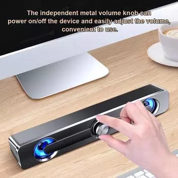 SADA V-111 Компьютерный динамик USB Проводной мощный бар Стерео сабвуфер Басовый динамик Объемный звук чёрный