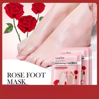 SADOER Rose Anti-Dry Crack Отшелушивающая восстанавливающая маска для ног Увлажняющая и омолаживающая маска для ног 1pcs