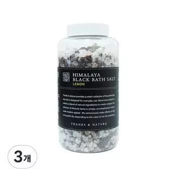 Saengsnature Гималайская черная соль для ванн со вкусом лимона, 1200 г, 3 шт.