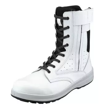 Safety long JIS electrostatic heat slip white leather electrostatic shoes with white cm 3E [Simon] shoes, length, passed, shoes, safety, белый