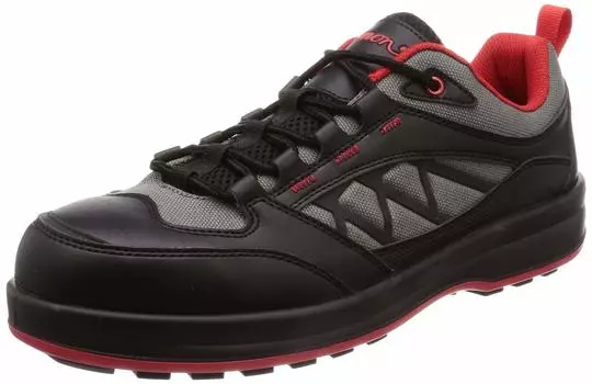 Safety Short JSAA Slip Oil Mesh Safety 3E [Simon] Shoes, Shoes, Standard, Resistant, Resistant, Sneakers, SL12, Gray, 24.0 cm,
