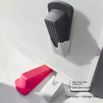 Safety Silicone Door Stop Stoppers Block Wedge Doorstops Wall Protectors Home Office Door Rear Retainer Anti-collision Stop