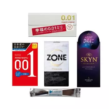 Sagami Original 001 Okamoto Plenty Jelly GEX ZONE Premium Fuji Latex SKYN Premium Plus Condom 4 коробки набор с лосьоном-стиком 0,01