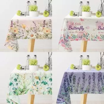 Sage Green Tablecloth Green Eucalyptus Leaf Table Cloth Birthday Party Decoration Lavand Table Cover Baby Shower Party Decors