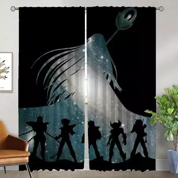 Saint Saints Modern Living Room Curtains for Camera Window Curtain Home Interior Curtains 2 Pieces Halloween Decoration Shades W50xH70cmx2pcs-CL