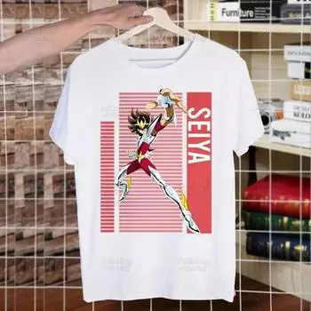 Saint Seiya аниме Unisexga Phoenix футболки летние унисекс/женские футболки в стиле хип-хоп с забавным принтом уличные футболки топы с короткими рукавами 4XL