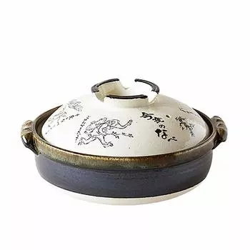 Saji Pottery Banko Ware Earthen Pot 8 Choju Giga Made in Japan White 2400ml No. 24-803