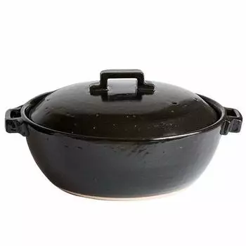 Керамика Saji Pottery Black Style, глиняный горшок, 8 шт., 25,5 см, банко-яки (Грубо использованный) нет. 27-922 чёрный