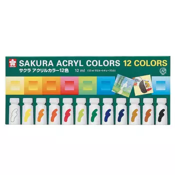Sakura Crepas Краска акриловая 12 цветов набор ACW12