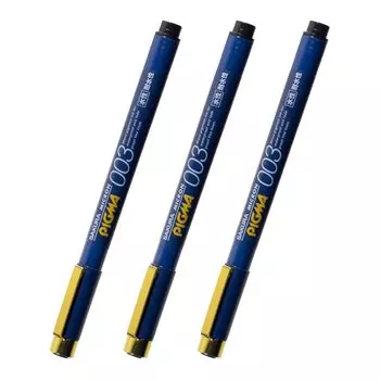 Sakura Crepas Pen Pigma Black 003 Набор из 3 маркеров Millipen для черчения на водной основе ESDK003#49(3)