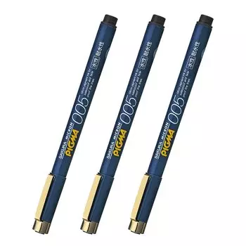 Sakura Crepas Pen Pigma Black 005 Набор из 3 маркеров Millipen для черчения на водной основе ESDK005#49(3)