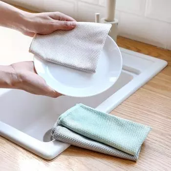 Салфетка для чистки рыбьей чешуи для чистки стекол, кухонная ткань для удаления масла без следов, впитывающее полотенце для волос, домашнее без масла 30*30cm