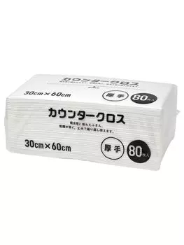 Салфетка для стола Daiwa Bussan плотная, 80 штук, белая, 60 x 30 см, одноразовая, для вытирания посуды, для коммерческого использования, прибл.. Нетканый белый