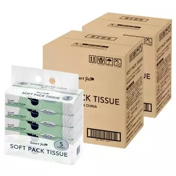 Салфетки Iris Plaza Soft Pack 150 пар x 80P из чистой целлюлозы, флуоресцентные, без красителей, от пыльцы, простуда, чихание, белые [набор 16] (300 листов) 100% белый