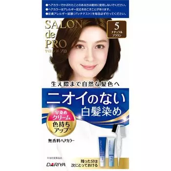 Salon de Pro Gray Hair Dye Без запаха Краска для волос Quick Dye Cream 5 Натуральный Коричневый [Квази-лекарство]