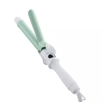 SALONIA Ceramic Curl Hair Iron 25mm Overseas Compatible with Heat Resistant Pouch Chilling Green SL-008CG