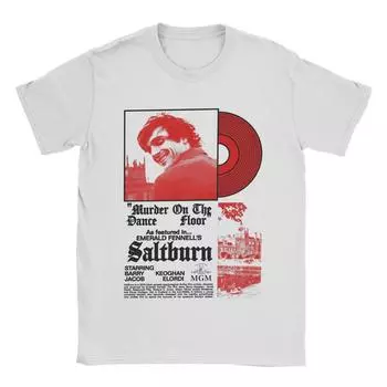 SALTBURN Murder On The Dance Floor Jacob Elordi футболки мужские смешные 100% хлопок футболки с круглым вырезом футболки с коротким рукавом летняя одежда S чёрный