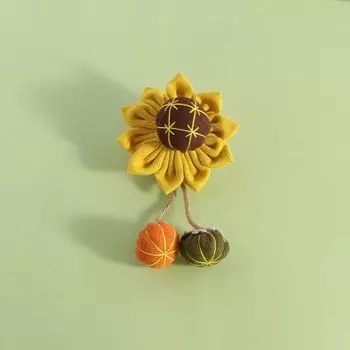 Самодельные Тканевые Цветы Тыквы Милая Брошь Смайлик в Японском Стиле Pumpkin Sunflower