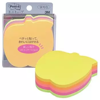 Самоклеящиеся листочки Post-it Note Cut Cube Apple 5 цветов 72 x 72 мм 225 листов x 1 блокнот CC-36