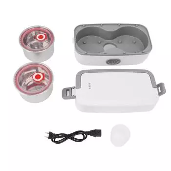 Саморазогреваемый ланч-бокс, герметичный, 2 внутренних миски из нержавеющей стали, портативная электрическая плита, контейнер для еды L(for 6.5-9kg)