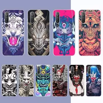 Samurai Oni Mask Phone Case for Samsung S21 A10 for Redmi Note 7 9 for Huawei P30Pro Honor 8X 10i cover Samsung S21
