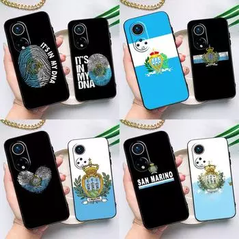 Флаг Сан-Марино для Huawei Honor Magic 5 Lite 70 50 X8 X9 a P20 P30 P40 P50 P60 Pro P Smart Nova 9 5T чехол Huawei P50 Pro