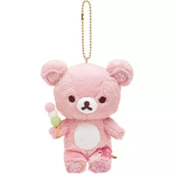 San-X Rilakkuma Плюшевая игрушка на тему Сакуры Подвесная мягкая игрушка Rilakkuma MV22401 Размер: Приблизительно В120 x Ш95 x Г50 мм