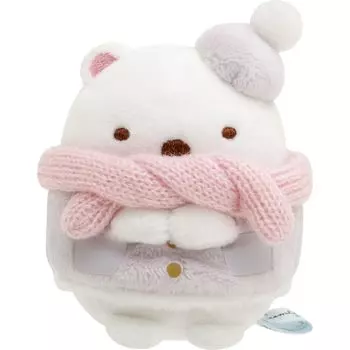 San-X Sumikko Gurashi [Искрящаяся ночь с Ящерицей и Мамой] Карманная плюшевая игрушка Белый медведь MO44401