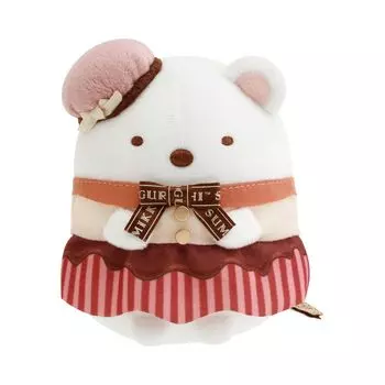 San-X Sumikko Gurashi Шоколадная ярмарка в кафе Sumikko коллекционная плюшевая игрушка Белый медведь MO97301 В110 x Ш100 x Г90 мм
