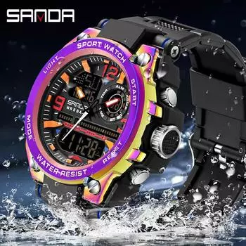 Sanda Phantom Новые продукты ZB Trend Cool Special Cool Special Clear Watch Мужские водонепроницаемые часы для фэнтези-спорта Nights