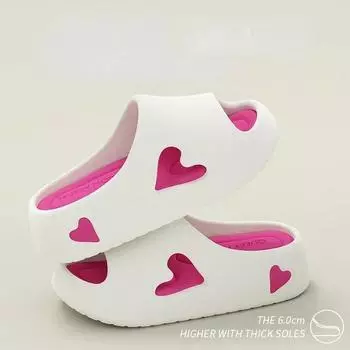 Сандалии на платформе женские летние нескользящие пляжные сандалии Love Indoor Cloud Slipper Slide House шлепанцы женские мягкие уличные ЭВА 35-36 чёрный
