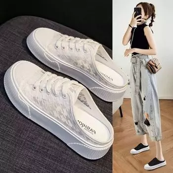 Сандалии Off White Slides Outside Shoes for Women 2024 Mules Summer Transparent Woman Slippers Low Healing Junior Designer IB 35