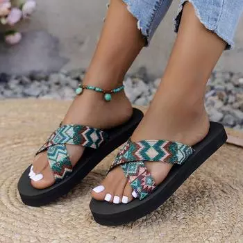 Сандалии женские на платформе большого размера Termu Color Pattern Fashion Casual 35 фиолетовый