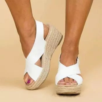 Sandals women s wedge heel rubber adhesive shoes with side empty and back empty women s sandals in large size 35 абрикосовый