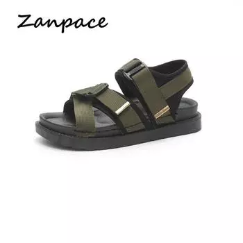 Sandals Women Summer 2024 Casual Thick Bottom Beach Shoes for Women Comfortable Breathable Slip Open Toe Black Woman Sandalias 35 чёрный