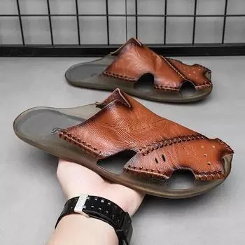 Sandel for Men Sandals Man Summer 2024 Оригинальная брендовая обувь Дизайнерская мужская обувь Удобные мужские сандалии Мужские кожаные сандалии 42