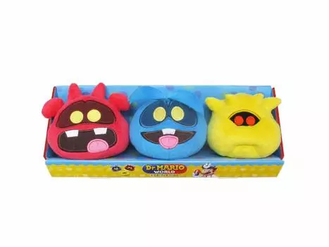 Sanei Boeki Dr. Mario World Virus Plush Toy Set W29 x D7.5 x H9.5cm Stuffed Toy DMP02