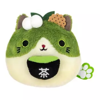 Sanei Boeki Local Dango Matcha Cat Dango x Д6 x В7см Мягкая игрушка (Киото) В7.5 зелёный