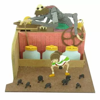 Sankei MP07-12 Studio Ghibli Mini Унесенные призраками Гама и Тихиро Немасштабная бумажная поделка