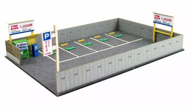 Sankei Nostalgic Diorama Series Parking Lot B Paper Craft 1/150 MP03-99